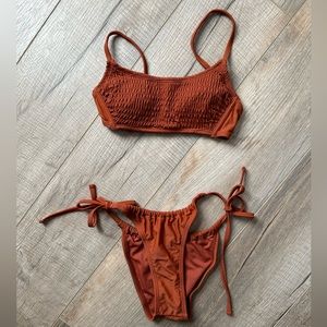 High Leg Bikini Rust color